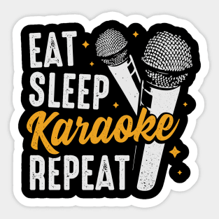 Eat Sleep Karaoke Repeat Party Singing Singer Gift Sticker